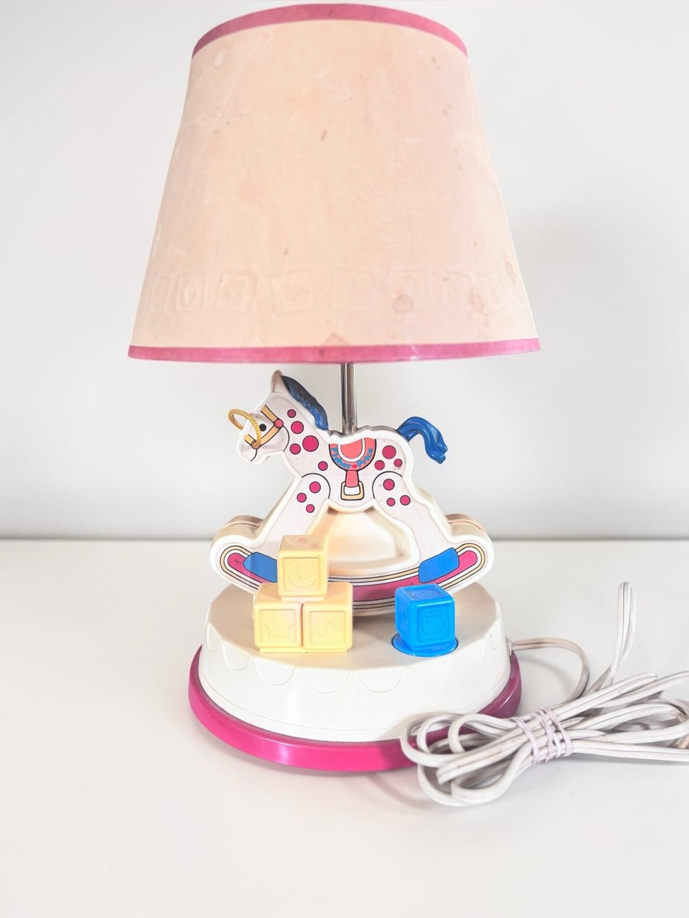 Vintage Fisher Price Nursery Lamp Musical Rocking Horse 1984